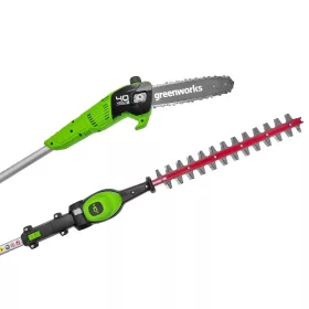   Greenworks GD40PSH akkumulátoros magassági ágvágó és sövényvágó 40 V, 2 az 1-ben (akku és töltő nélkül)