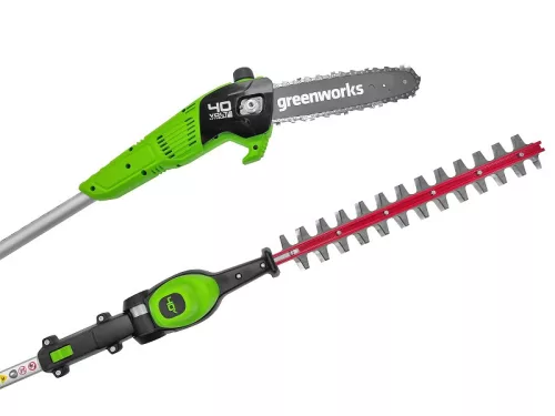 Greenworks GD40PSH akkumulátoros magassági ágvágó és sövényvágó 40 V, 2 az 1-ben (akku és töltő nélkül)