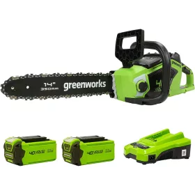   Greenworks GD40CS15K2X akkumulátoros láncfűrész készlet 40 V, 35 cm-es vezetőlemez (akkumulátorokkal és töltővel)