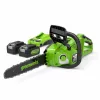 Greenworks GD24X2CS36K4X akkumulátoros láncfűrész 48 V, 36 cm-es vezetőlemez (akkumulátorokkal és töltővel)