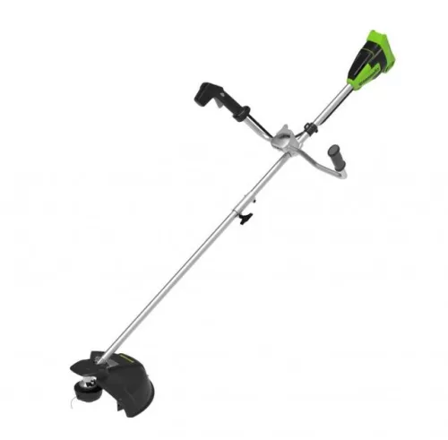 Greenworks GD40BCB akkumulátoros bozótvágó 40 V, damilfej + vágótárcsa tartozékkal (akku és töltő nélkül)
