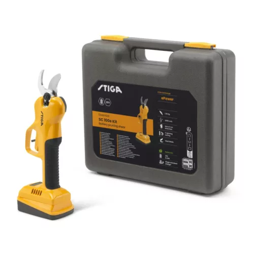 STIGA akkumulátoros metszőolló SC 100e Kit 20V (akkumulátor és töltő tartozék)