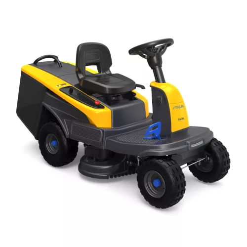 STIGA akkumulátoros fűgyűjtős fűnyíró traktor SWIFT 372e (akkumulátorokkal és tötővel)