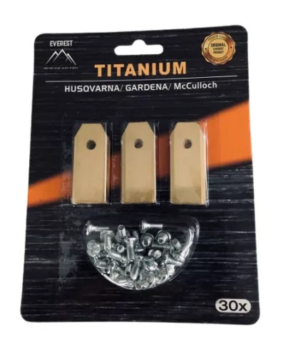 Tartalék kés robotfűnyíróhoz Husqvarna / Gardena 43 mm – 30 db EVEREST Titanium