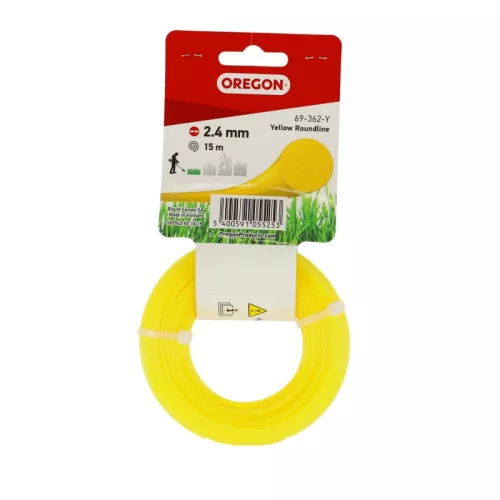 Struna Oregon 2,4 mm okrúhla 15 m žltá s háčikom