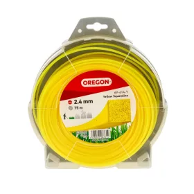 Struna Oregon 2,4 mm štvorcová 75 m žltá s háčikom