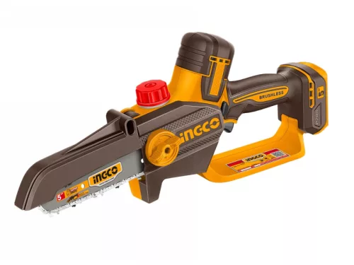 INGCO Akkus láncfűrész 127 mm szénkefe nélküli 20 V (akku és töltő nélkül)