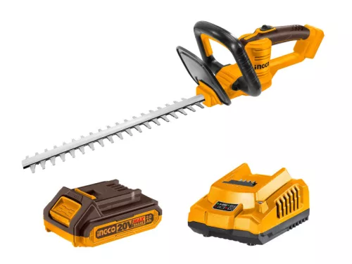 INGCO Akkus sövényvágó 460 mm 20 V (1 x 2,0 Ah akku + töltő)