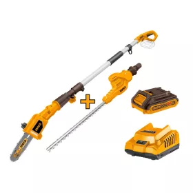   INGCO Akkus magassági sövény 460 mm és ágvágó 200 mm 0-400 mm 20 V (1 x 2,0 Ah akku + töltő)